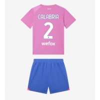 Camisa de Futebol AC Milan Davide Calabria #2 Equipamento Alternativo Infantil 2023-24 Manga Curta (+ Calças curtas)